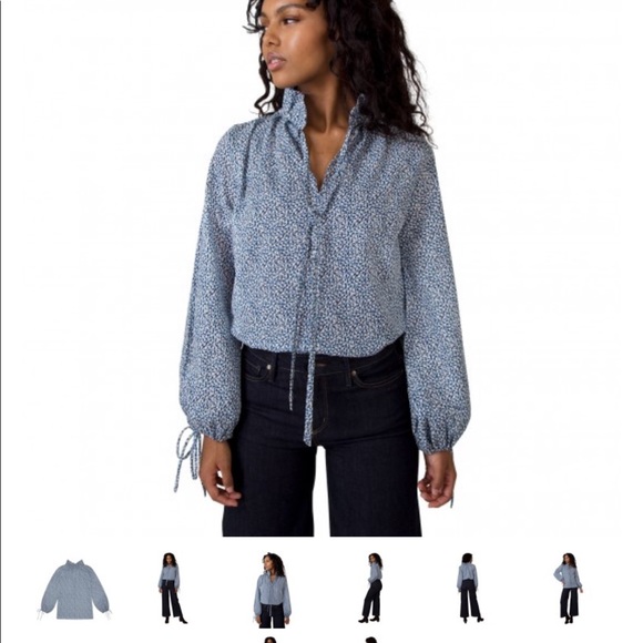 Ann Mashburn Ruffle Neck Alice Blouse Size Small - Picture 3 of 13